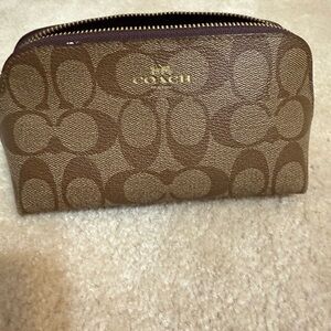 Coach Brown Monogram Pouch Bag
